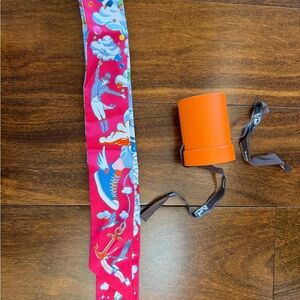 NWOT Hermes Twilly 86 Bright Pink Scarf, 100% Authentic